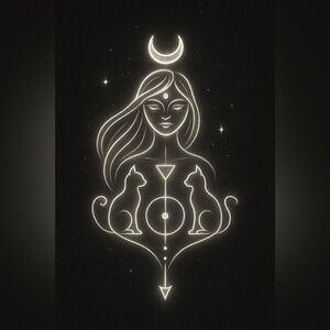 ♥️EXTRA LABEL ♥️Enigmatic Black and White Illustration